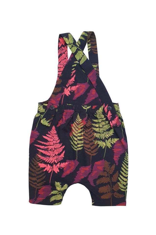 SİYAH YAPRAK DESENLİ BEBEK SALOPET