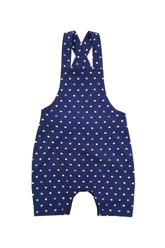 LACİVERT BAYRAK BASKILI BEBEK SALOPET