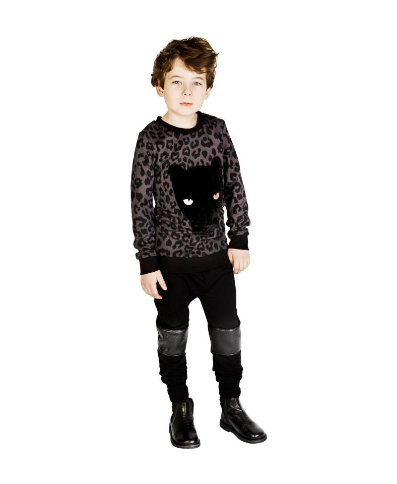 VAHŞİ LEOPAR DESENLİ SWEATSHİRT