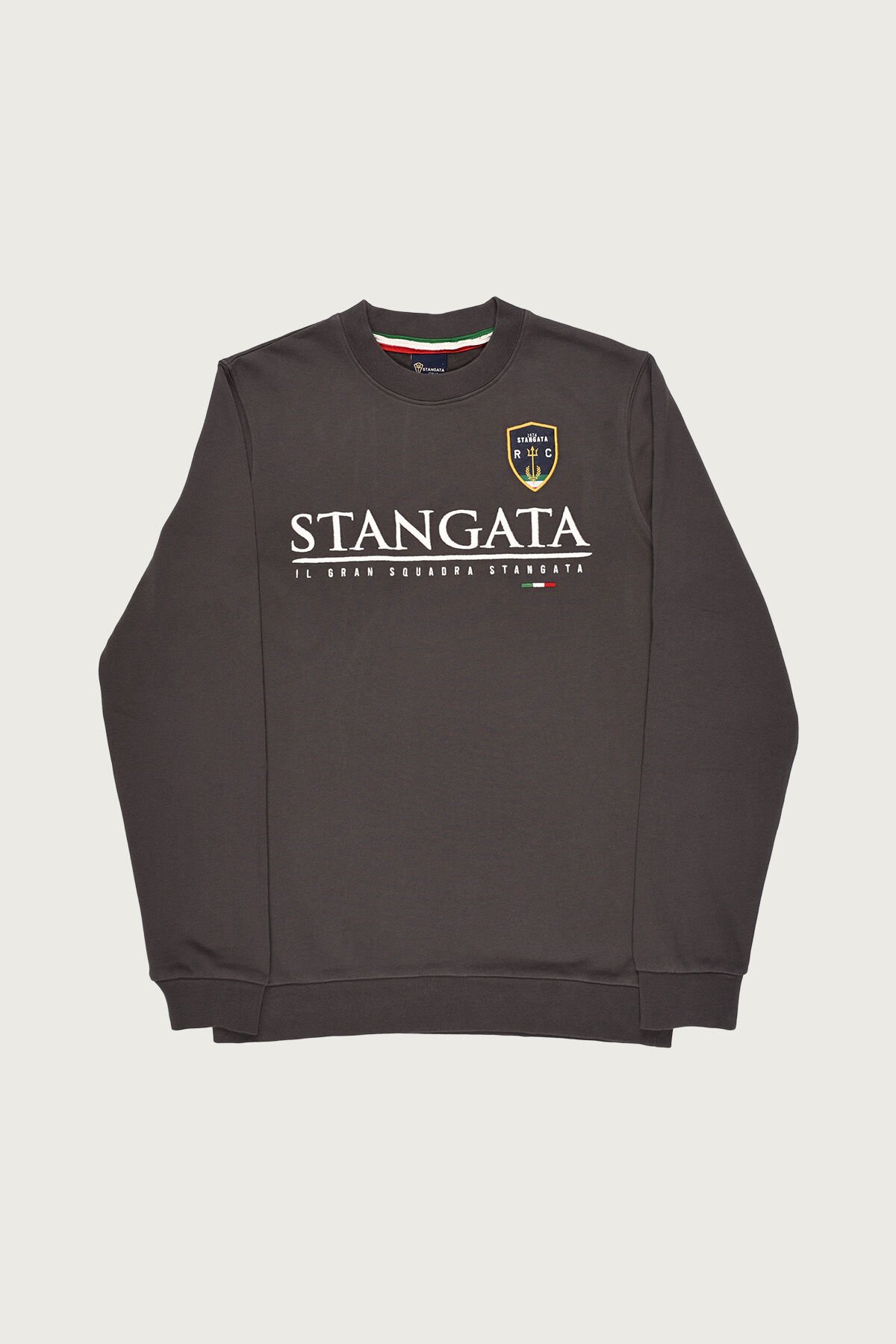 Antrasit Renkte ''Stangata'' Nakış Detaylı Erkek Sweatshirt
