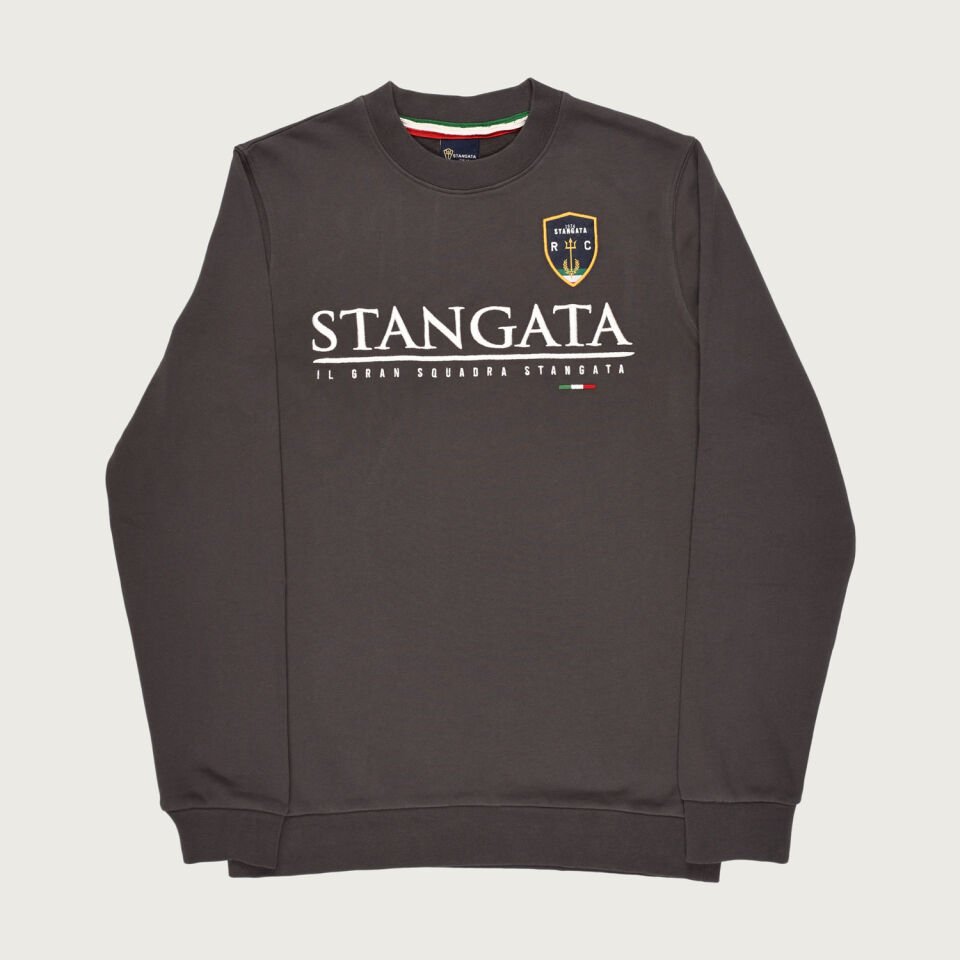 Antrasit Renkte ''Stangata'' Nakış Detaylı Erkek Sweatshirt