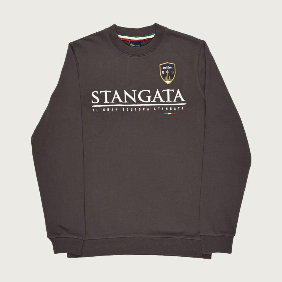 Antrasit Renkte ''Stangata'' Nakış Detaylı Erkek Sweatshirt