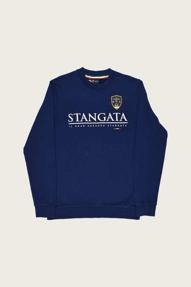 Saks Mavi Renkte ''Stangata'' Nakış Detaylı Erkek Sweatshirt