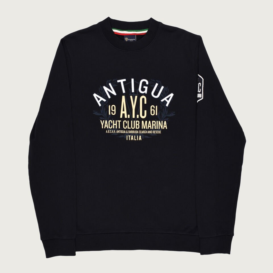 Lacivert Renkte ''Antigua'' Nakış Detaylı Erkek Sweatshirt