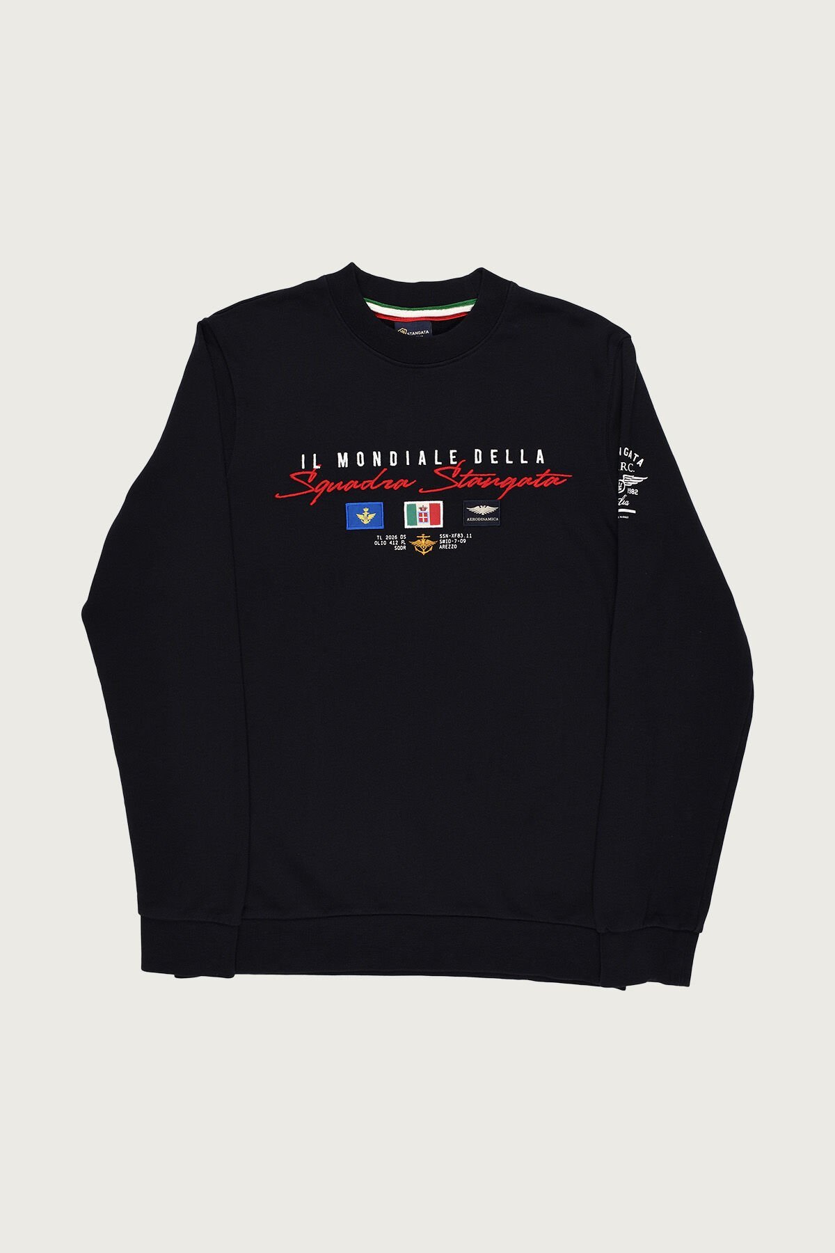 Siyah Renkte ''Il Mondiale Della'' Nakış Detaylı Erkek Sweatshirt