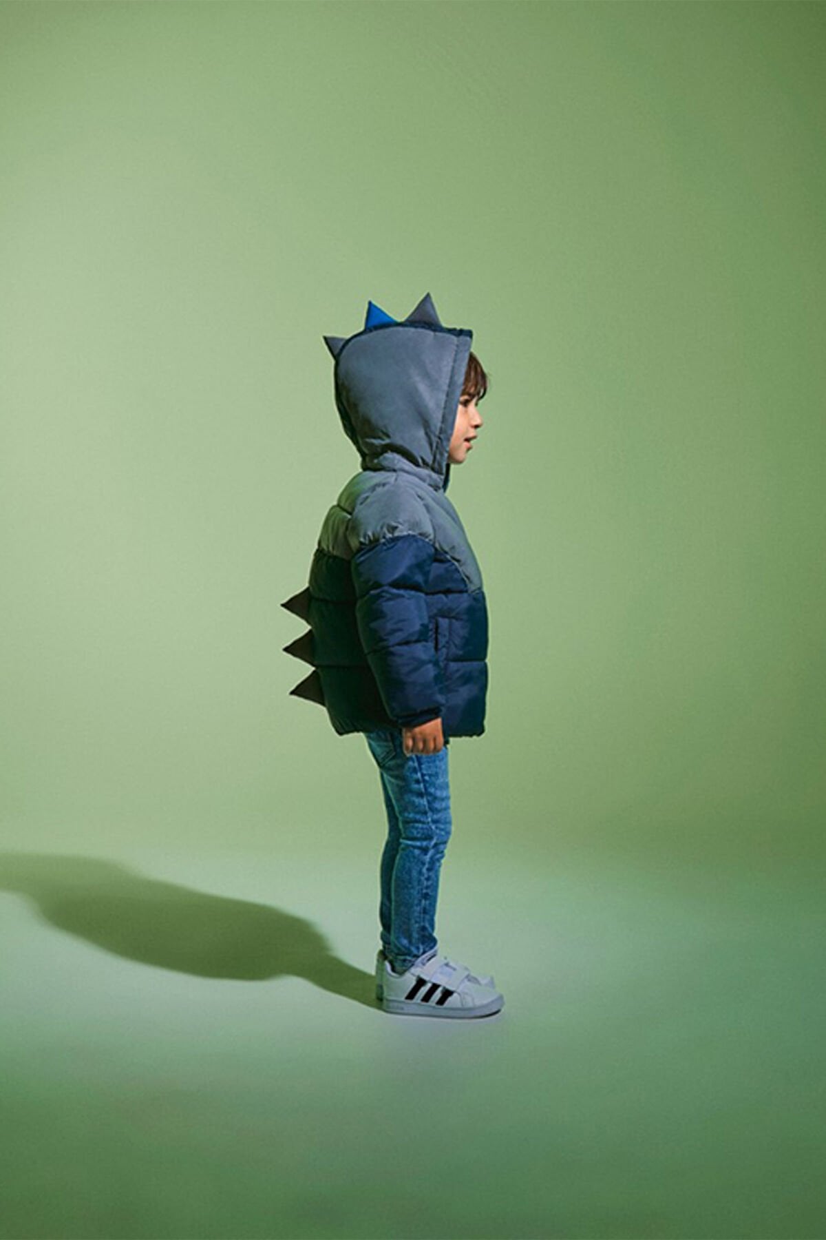 KAPÜŞONU DİNOZOR DETAYLI ERKEK ÇOCUK MONT