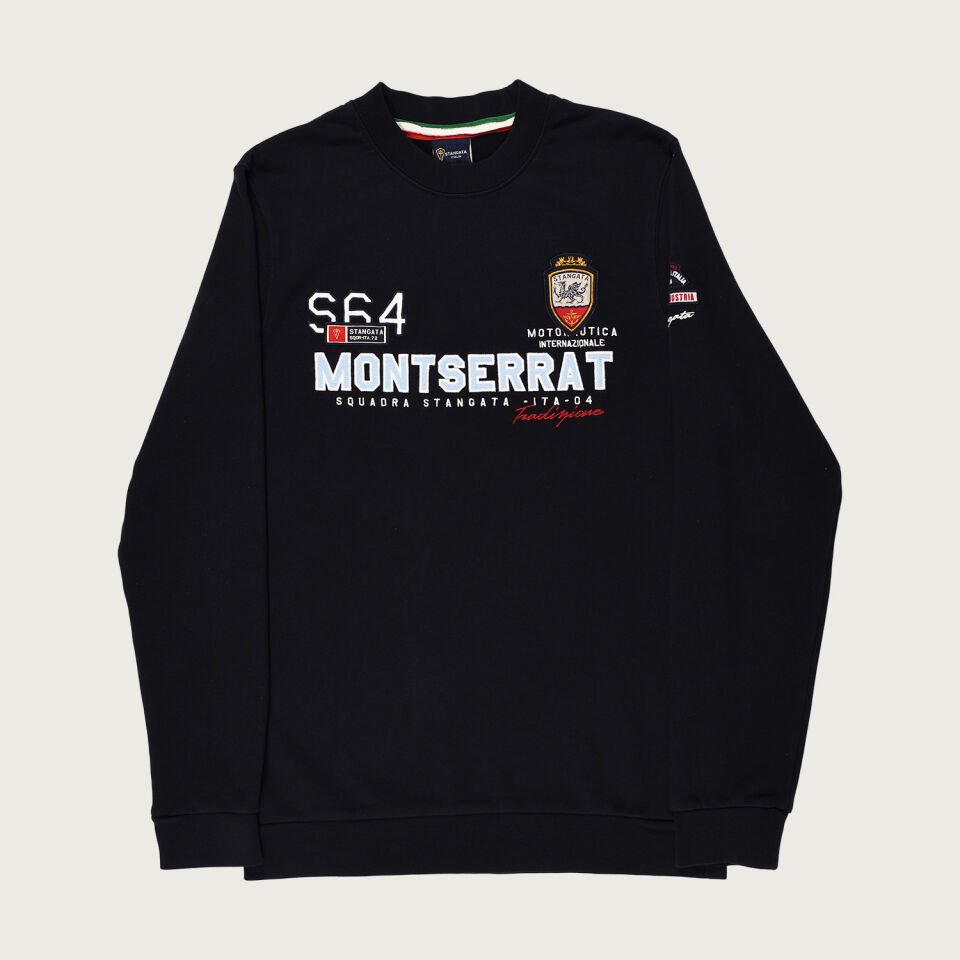 Koyu Lacivert Renkte ''Montserrat'' Nakış Detaylı Erkek Sweatshirt