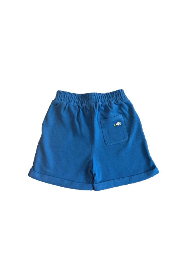 Mavi Renk Pike Kumaş Cepli Erkek Bebek Şortu