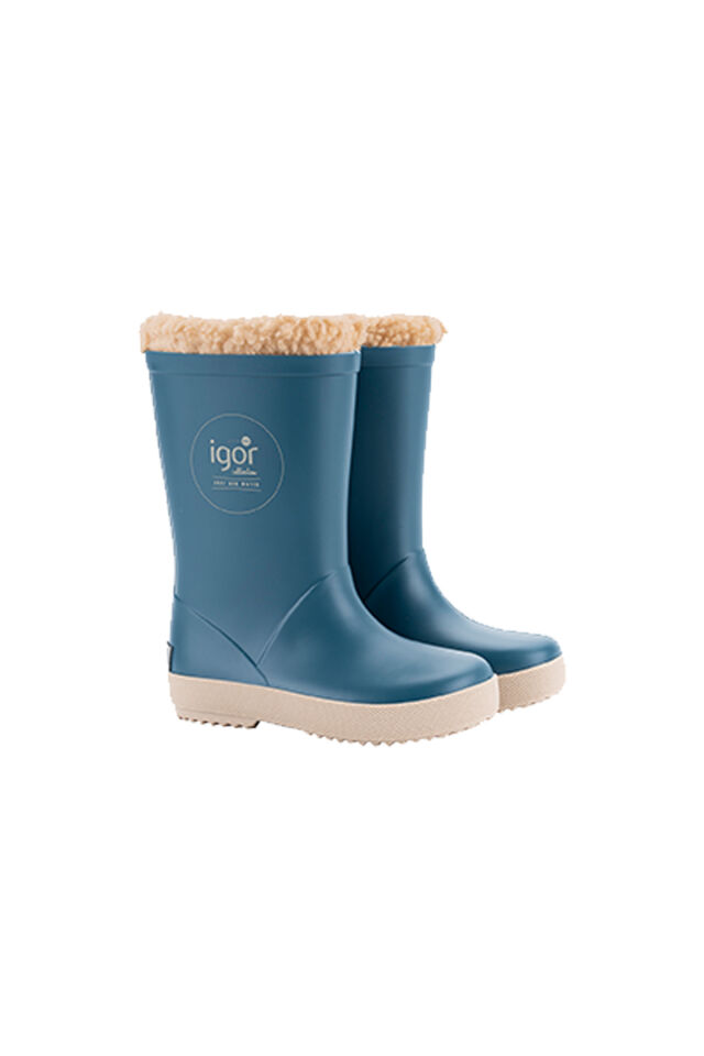 SPLASH DK BORREGUITO PETROL MAVİ KÜRKLÜ UNISEX ÇOCUK YAĞMUR ÇİZMESİ