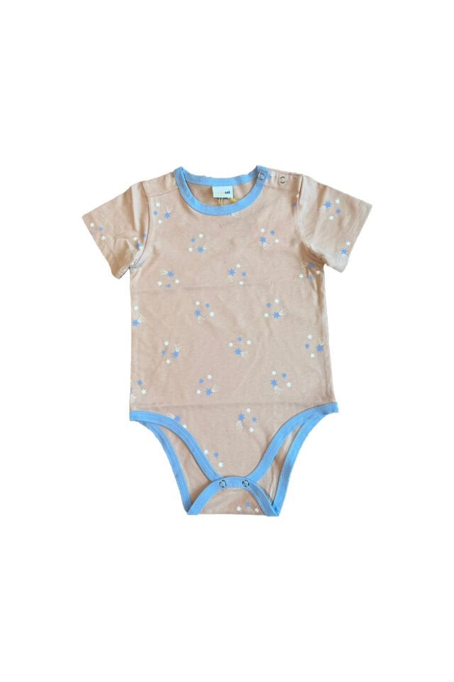 Yıldız Baskılı Pembe Bebek Tulum