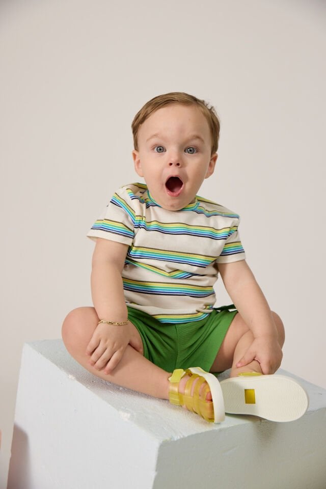 Renkli Çizgili Erkek Bebek T-Shirt