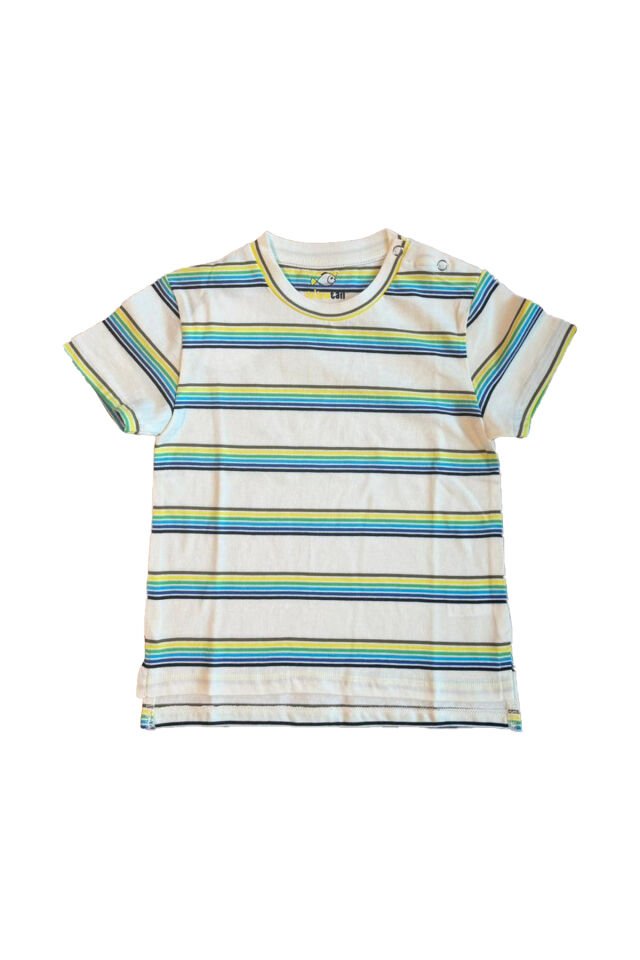 Renkli Çizgili Erkek Bebek T-Shirt