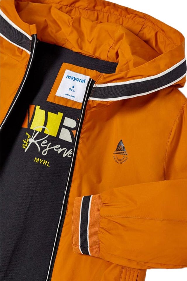 TURUNCU KAPÜŞONLU ERKEK ÇOCUK RÜZGARLIK