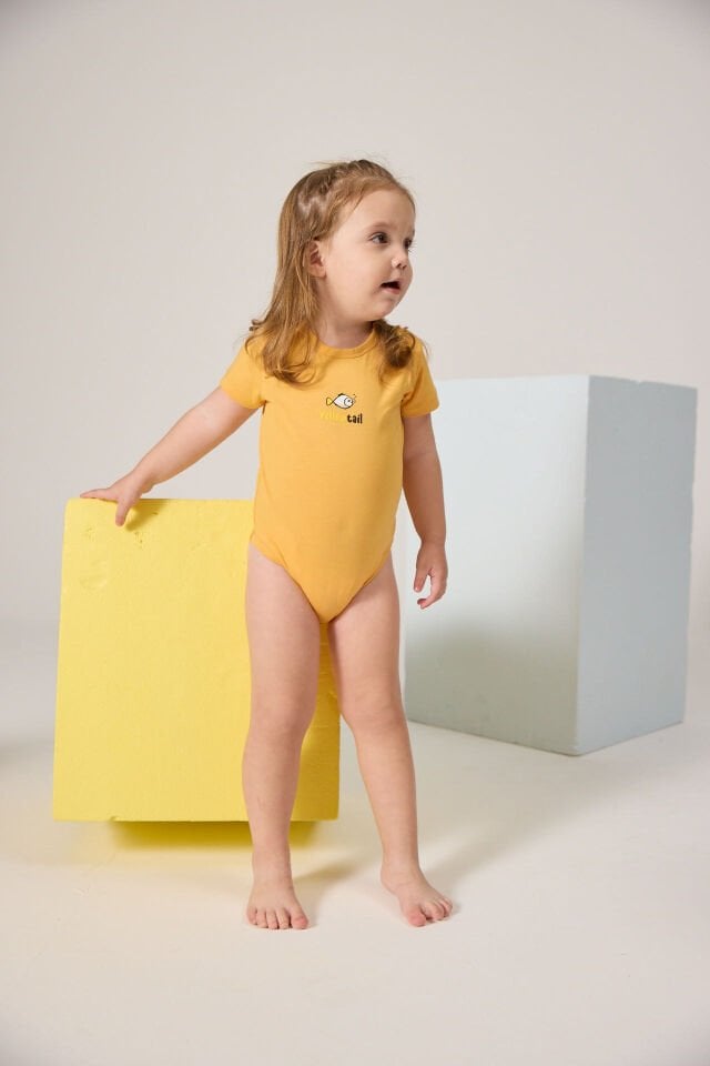 Turuncu Unisex Bebek Body