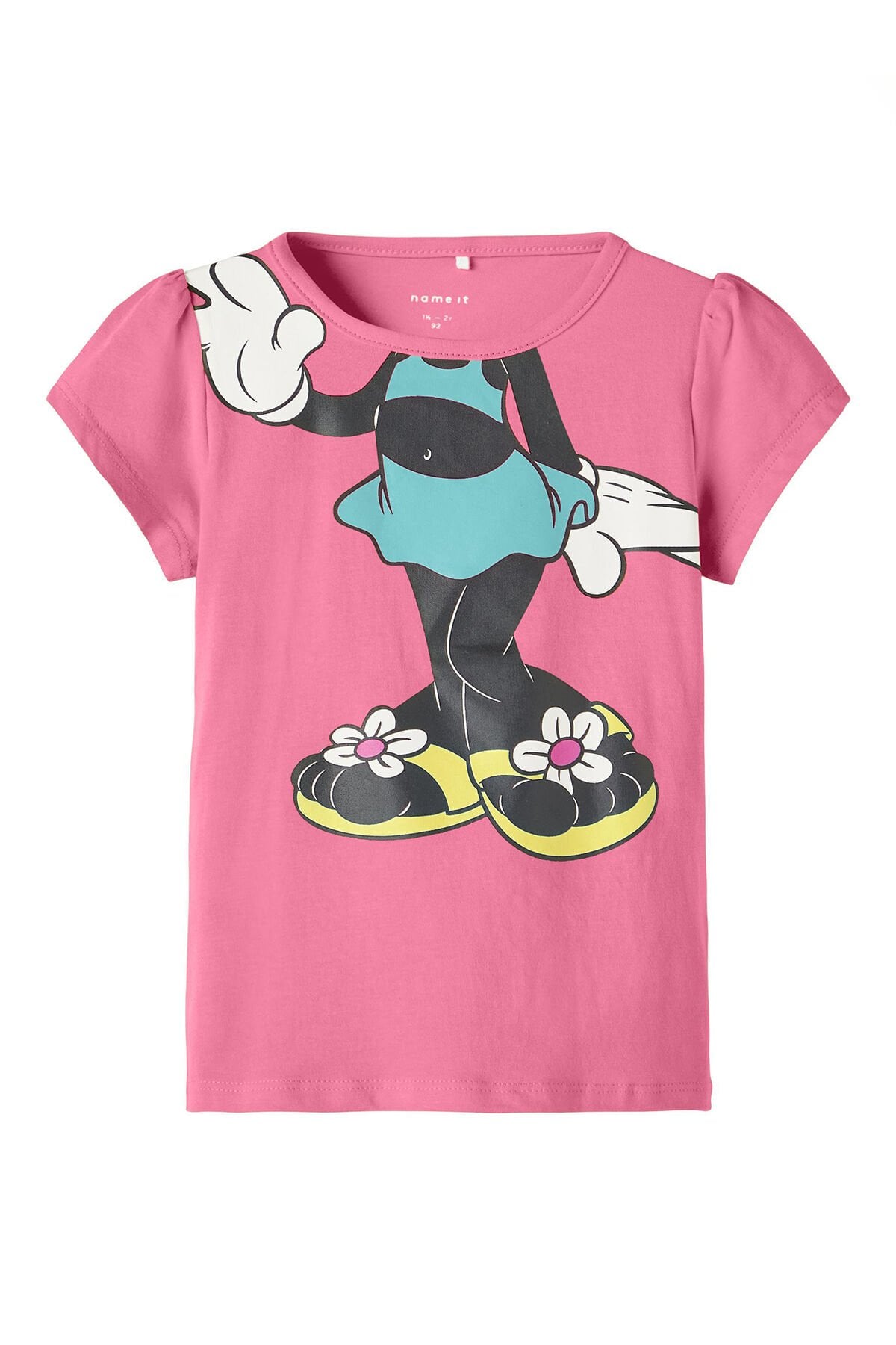 MINNIE BASKILI PEMBE KIZ ÇOCUK T-SHIRT