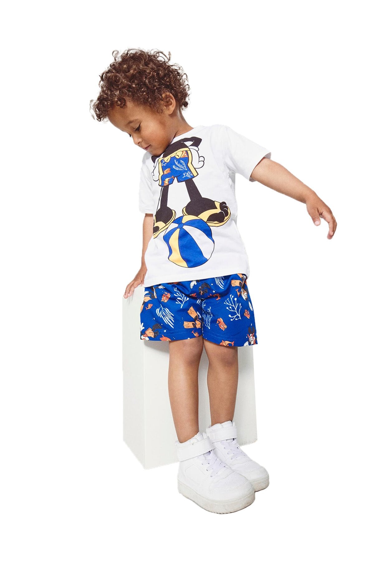 MICKEY BASKILI LACİVERT ERKEK ÇOCUK DENİZ ŞORTU