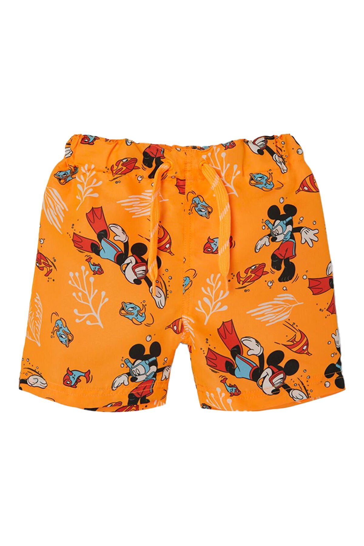 MICKEY BASKILI TURUNCU ERKEK ÇOCUK DENİZ ŞORTU