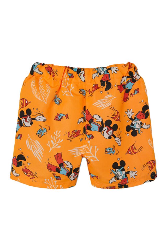 MICKEY BASKILI TURUNCU ERKEK ÇOCUK DENİZ ŞORTU