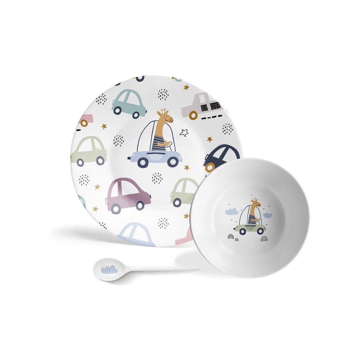 FUNNY CARS 4 PARÇA YEMEK SETİ