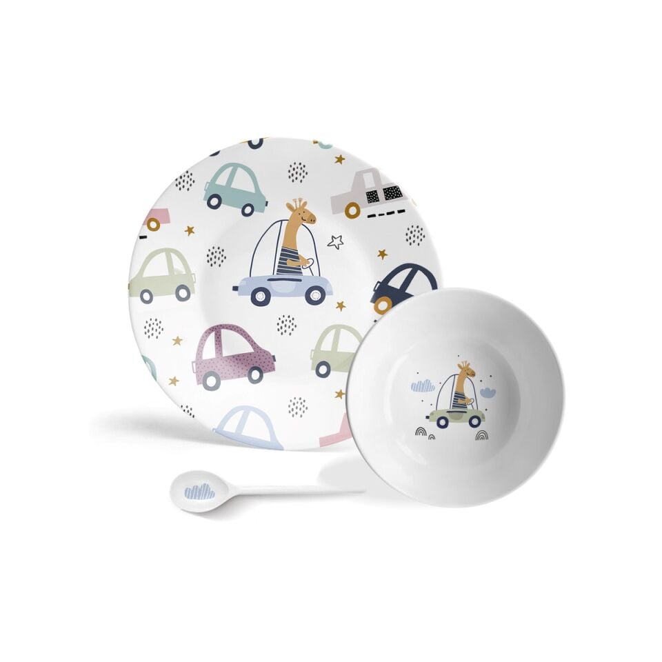 FUNNY CARS 4 PARÇA YEMEK SETİ