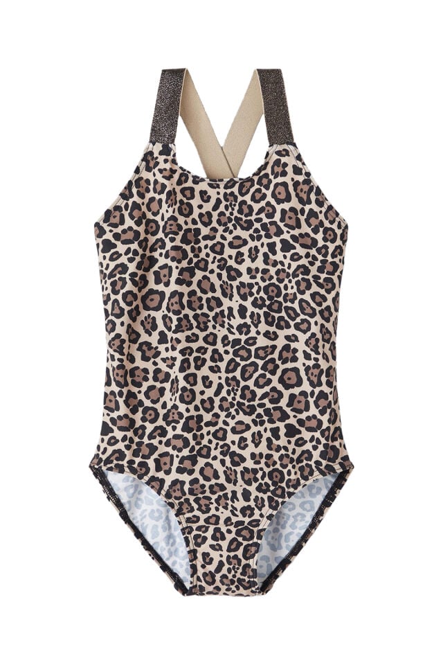 LEOPAR DESENLİ KIZ ÇOCUK MAYO