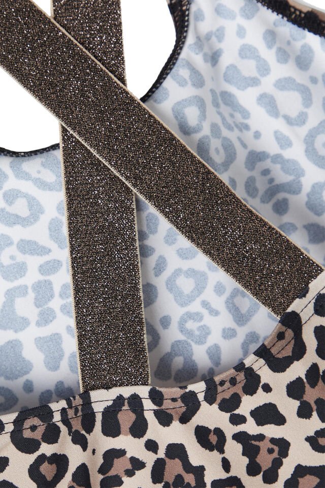 LEOPAR DESENLİ KIZ ÇOCUK MAYO