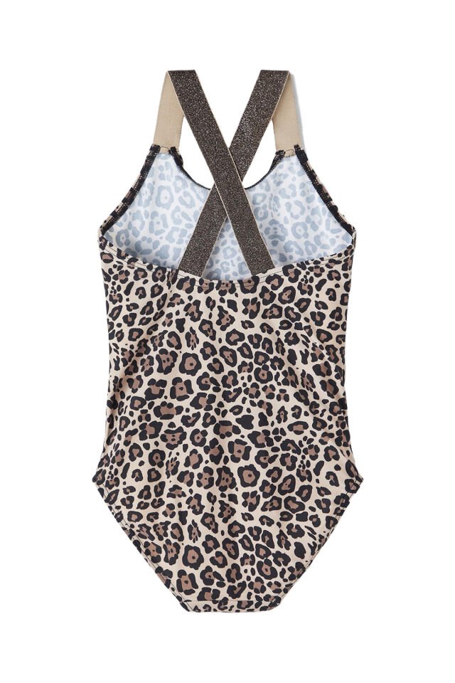 LEOPAR DESENLİ KIZ ÇOCUK MAYO