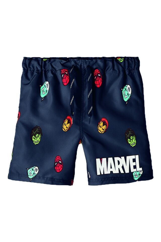 MARVEL BASKILI SİYAH DENİZ ŞORTU