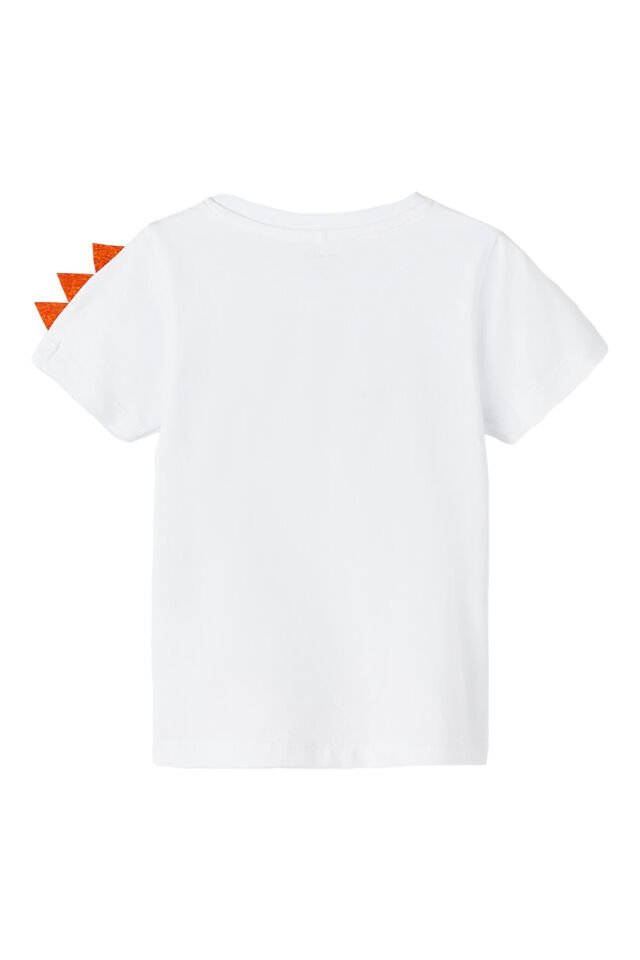 DİNOZOR BASKI VE KOL DETAYLI BEYAZ ERKEK ÇOCUK T-SHIRT