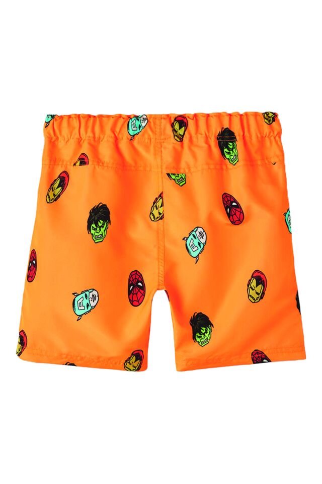 MARVEL BASKILI TURUNCU DENİZ ŞORTU