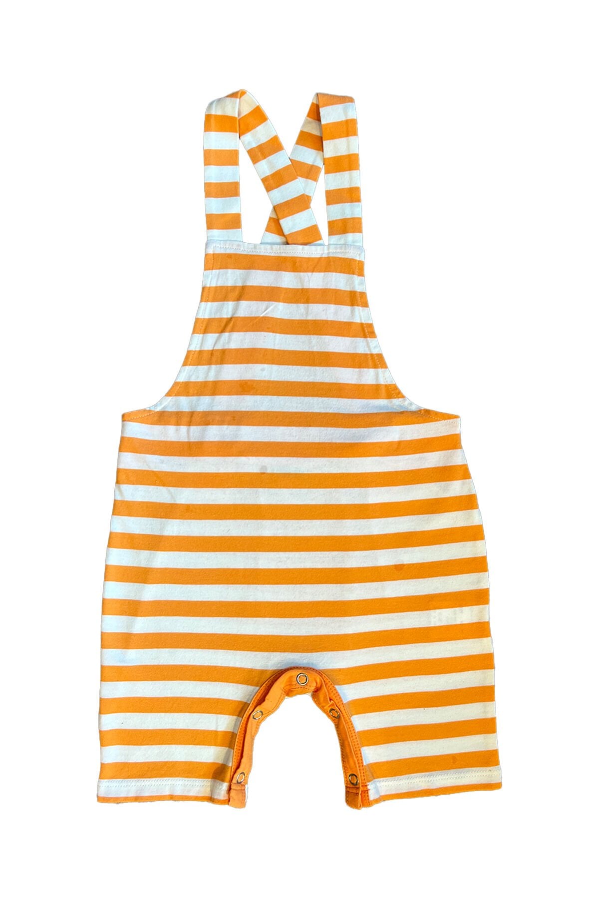 TURUNCU ÇİZGİLİ UNISEX BEBEK SALOPET