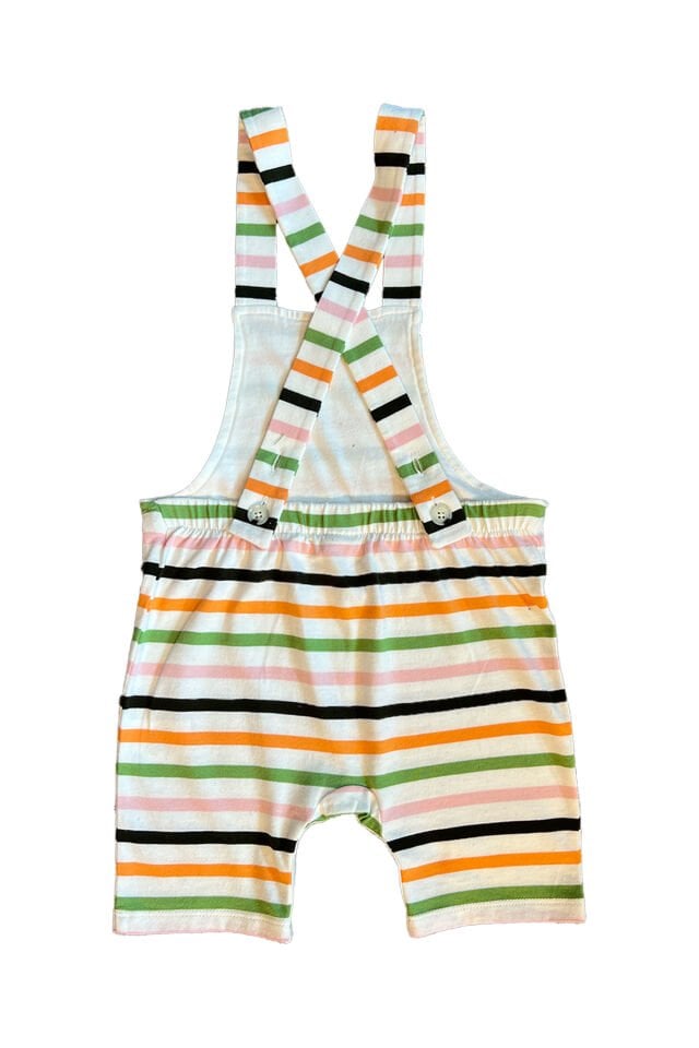 KARIŞIK RENKLİ ÇİZGİLİ UNISEX BEBEK SALOPET