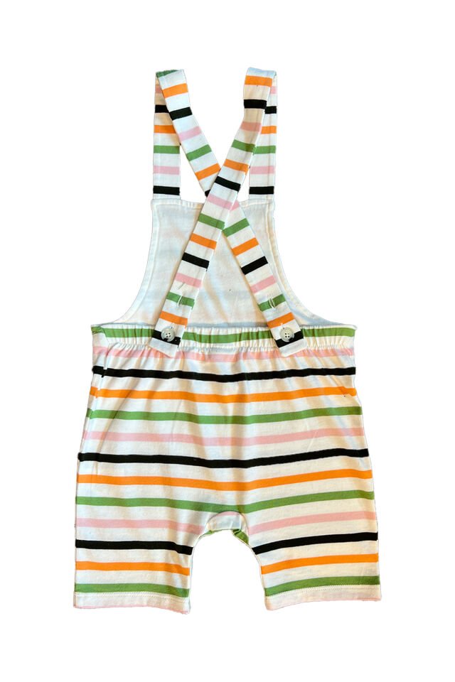 KARIŞIK RENKLİ ÇİZGİLİ UNISEX BEBEK SALOPET