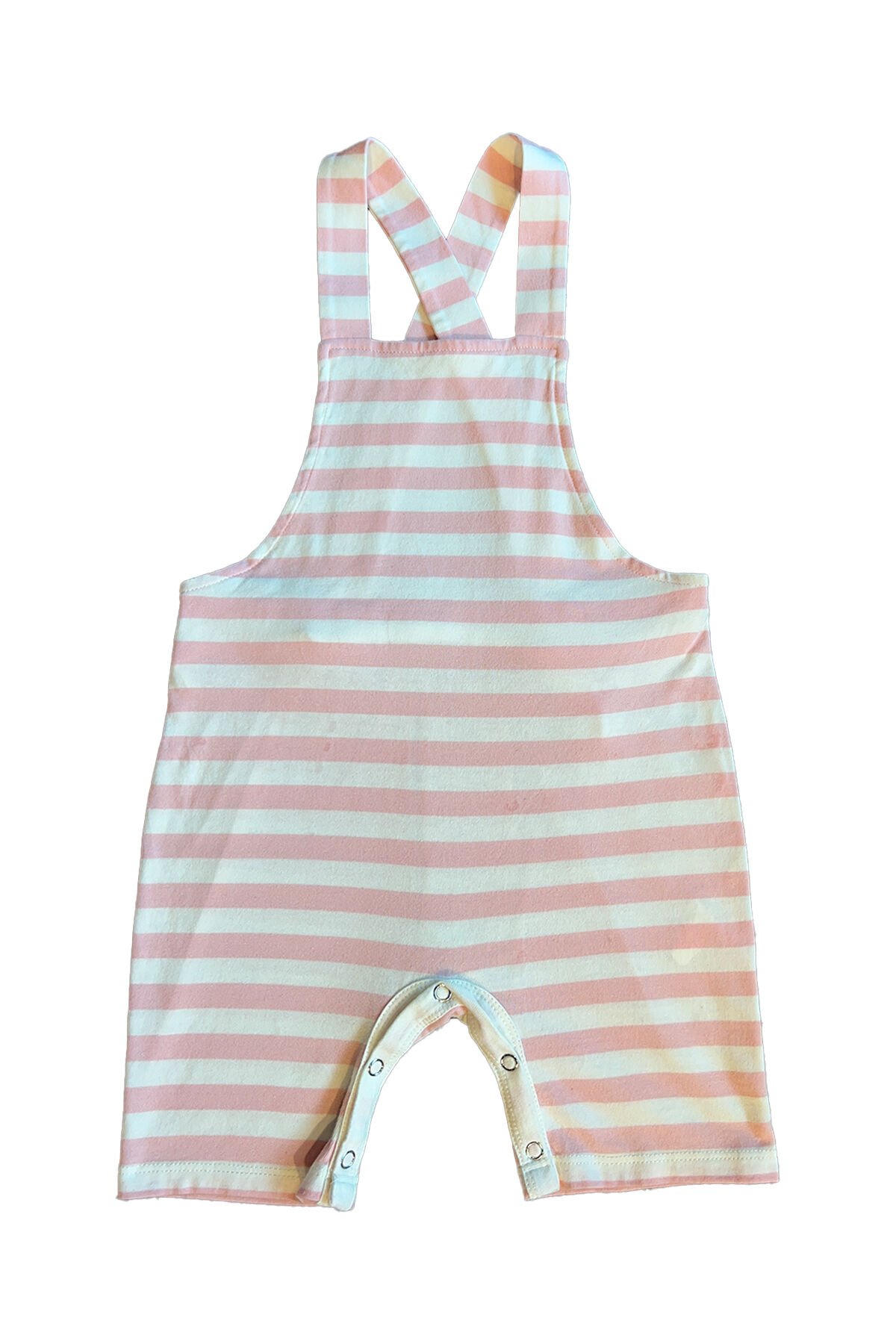 PEMBE ÇİZGİLİ UNISEX BEBEK SALOPET