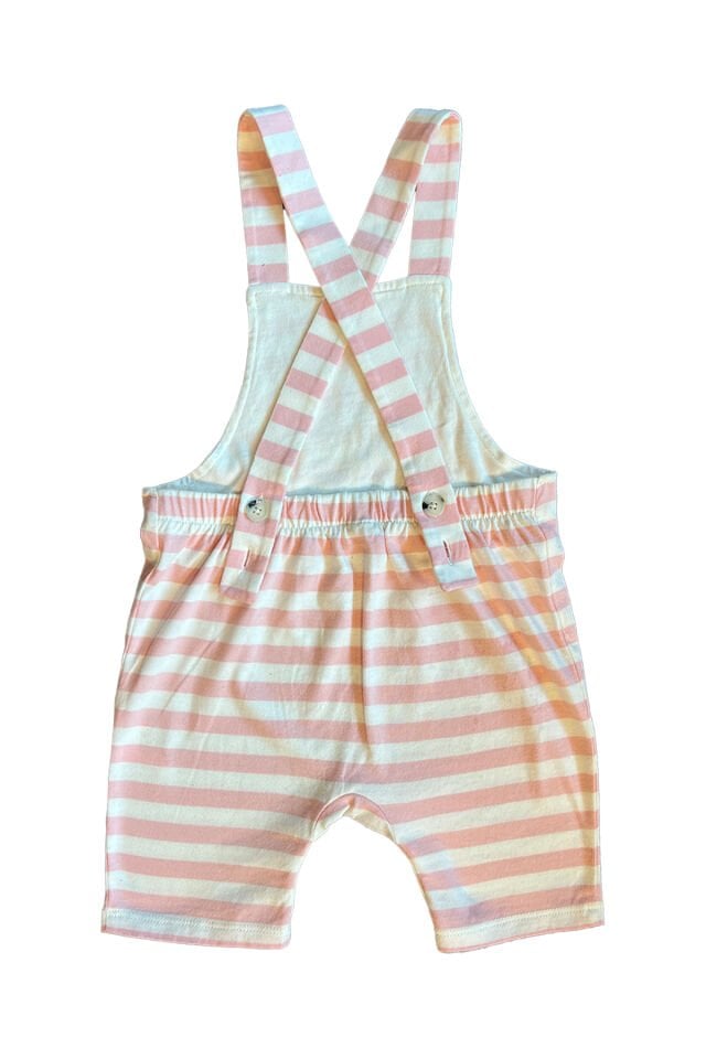 PEMBE ÇİZGİLİ UNISEX BEBEK SALOPET