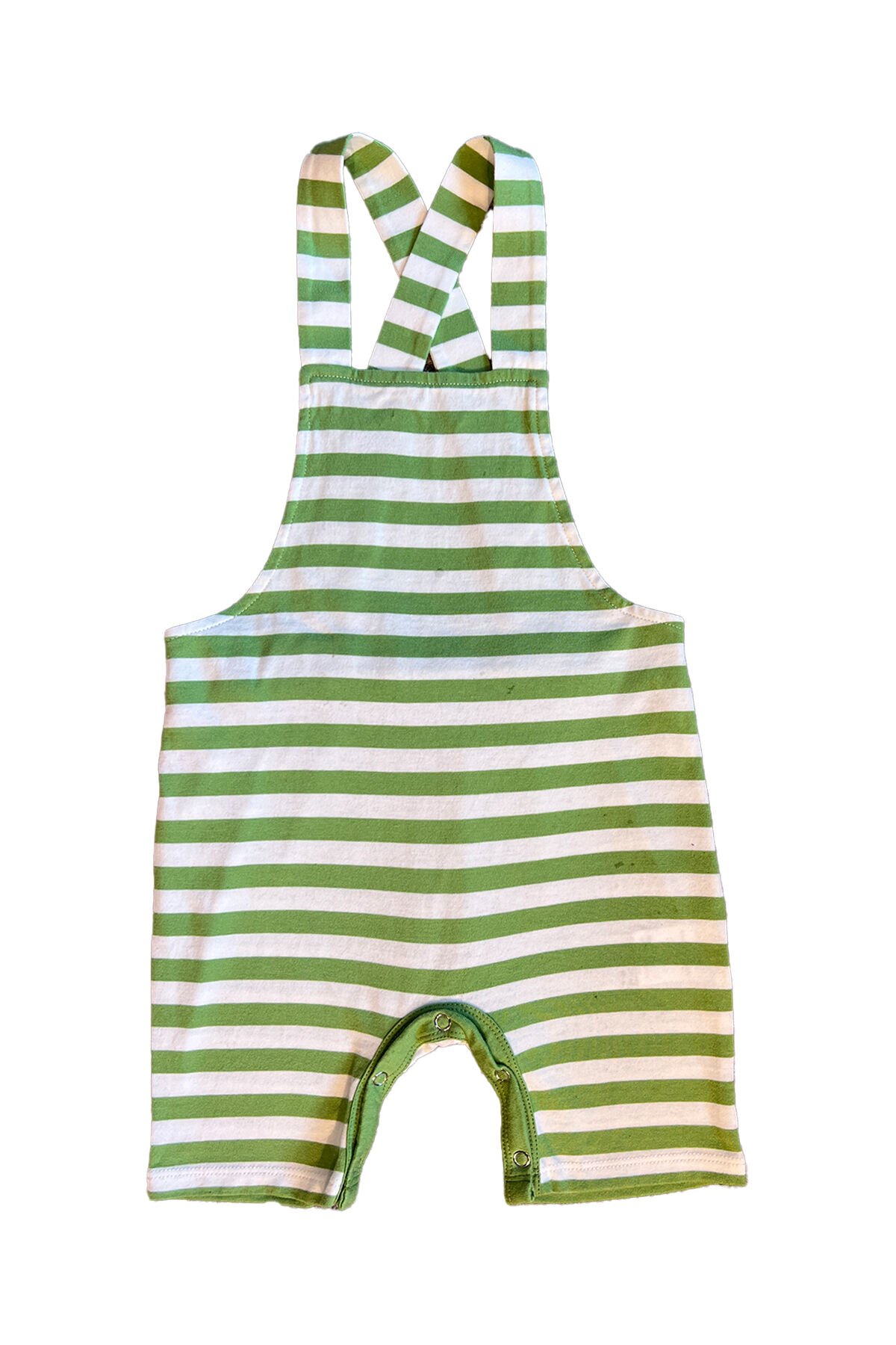 YEŞİL ÇİZGİLİ UNISEX BEBEK SALOPET