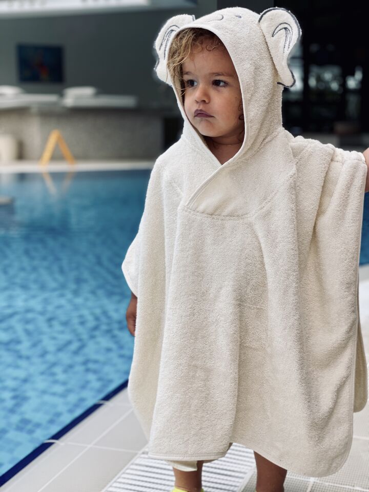 KREM RENGİ PANÇO HAVLU