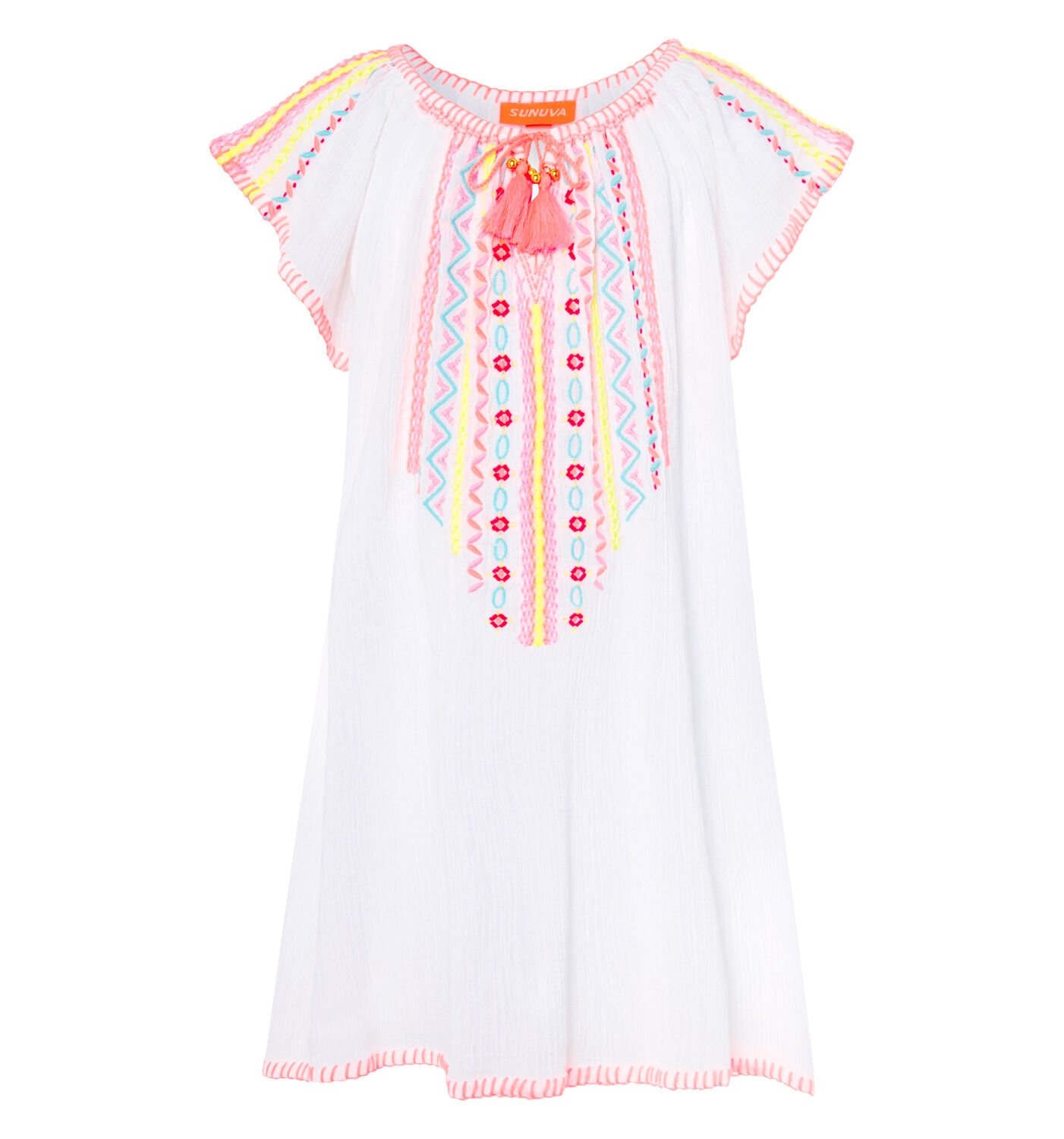 KIZ ÇOCUK BEYAZ DOKUMA ELBİSE