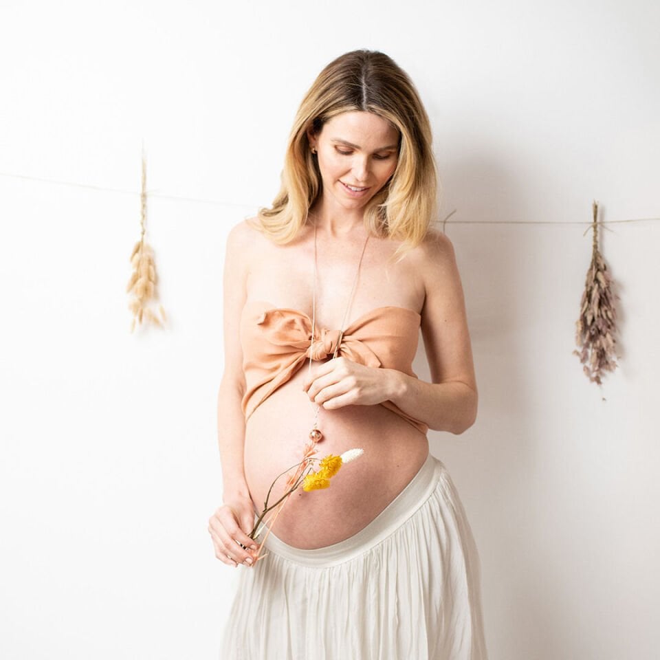 JOY PEMBE ALTIN KAPLAMA HARMONİ HAMİLE KOLYESİ