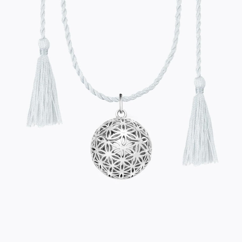 FLOWER OF LIFE GÜMÜŞ KAPLAMA HAMİLE KOLYESİ