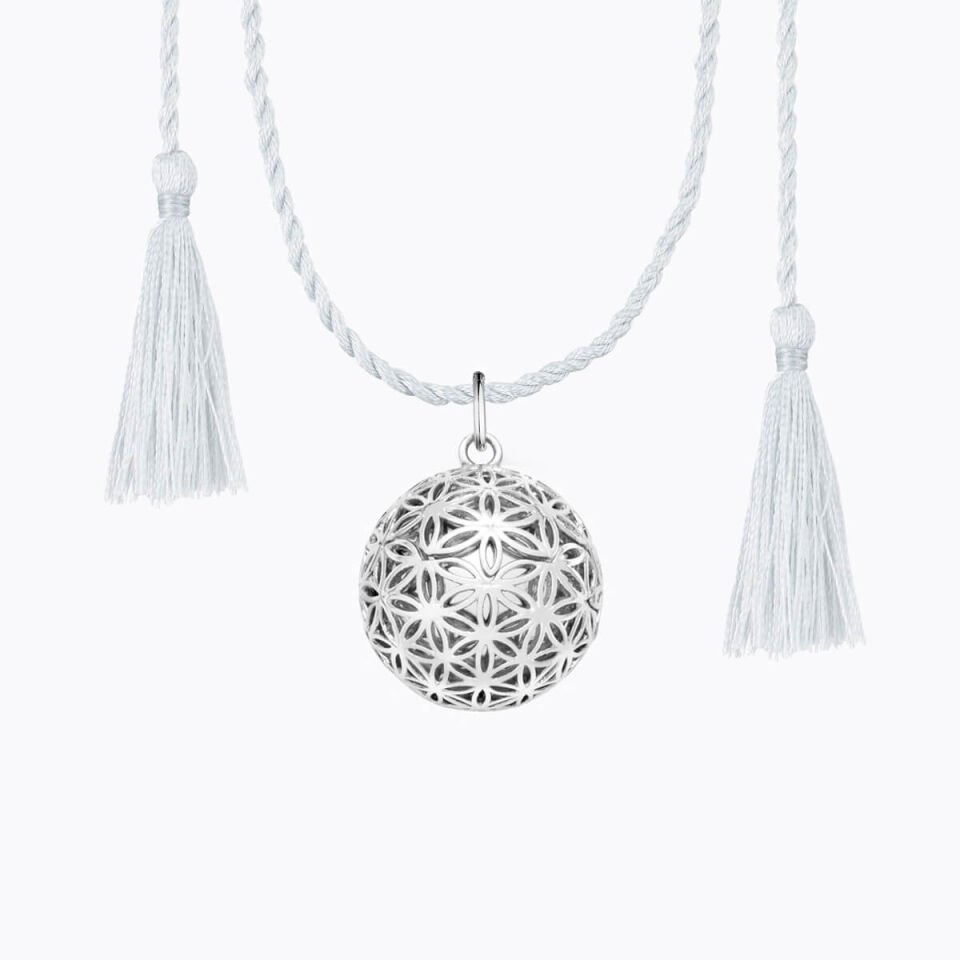 FLOWER OF LIFE GÜMÜŞ KAPLAMA HAMİLE KOLYESİ