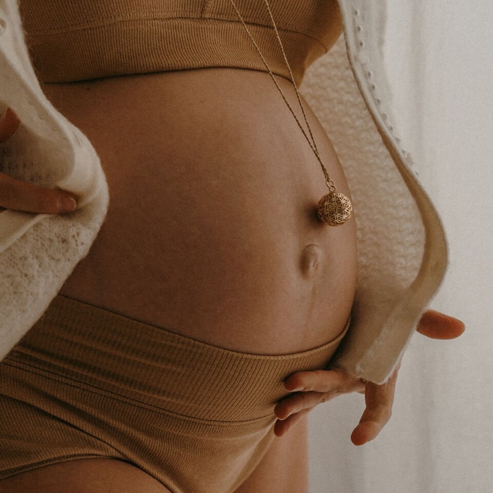 FLOWER OF LIFE GÜMÜŞ KAPLAMA HAMİLE KOLYESİ