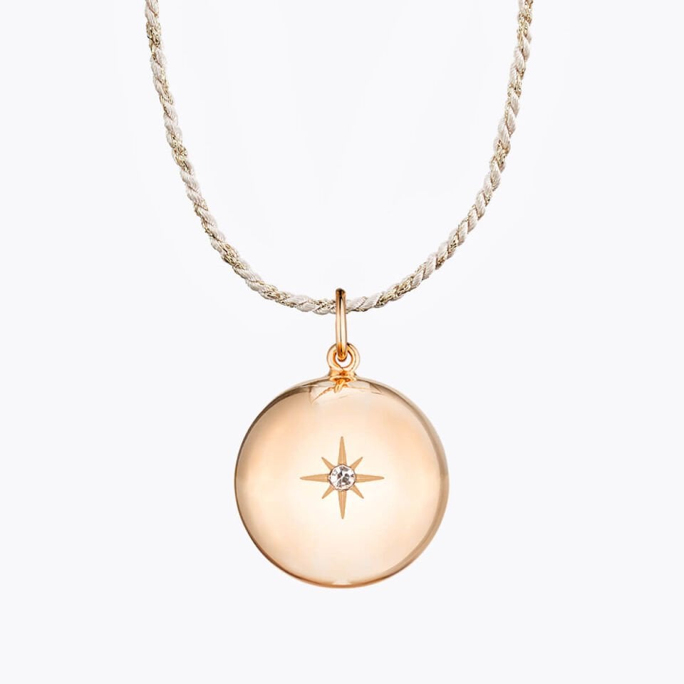 LUCKY STAR PEMBE ALTIN KAPLAMA HARMONİ HAMİLE KOLYESİ