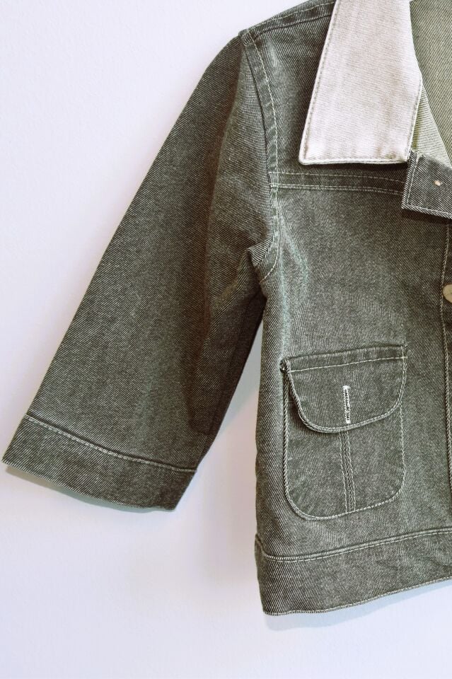 HAKİ DENİM DETAYLI ERKEK BEBEK TAKIM