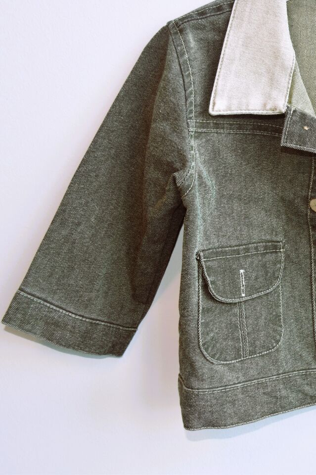 HAKİ DENİM DETAYLI ERKEK BEBEK TAKIM