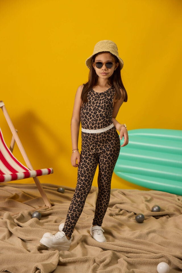 LEOPAR DESENLİ KIZ ÇOCUK TAYT