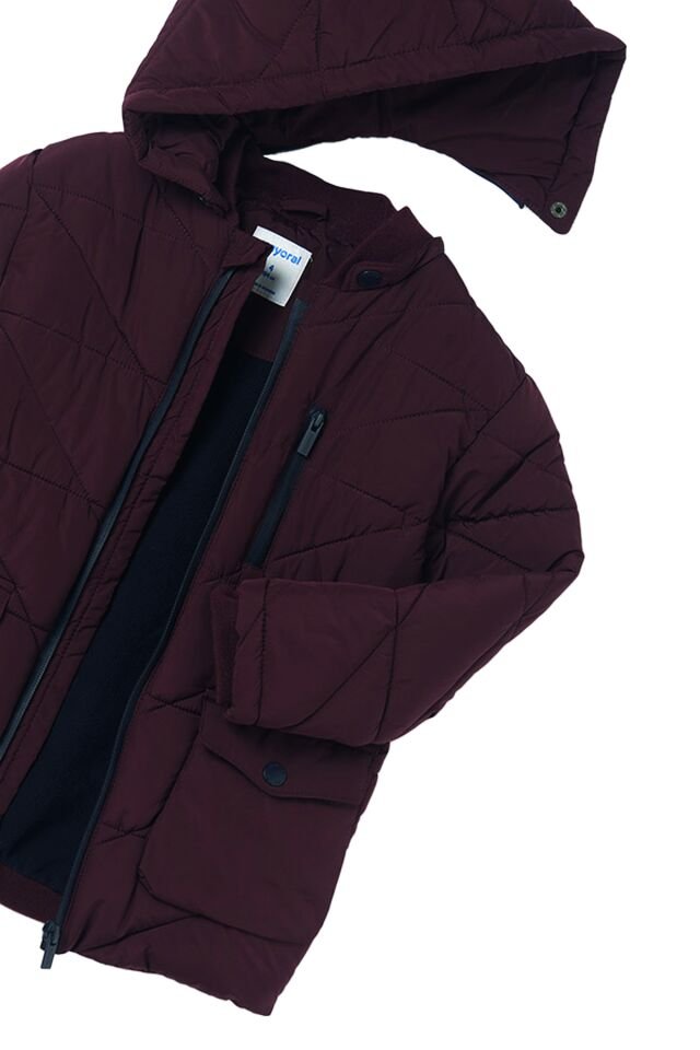 MÜRDÜM RENGİ UZUN ERKEK ÇOCUK MONT