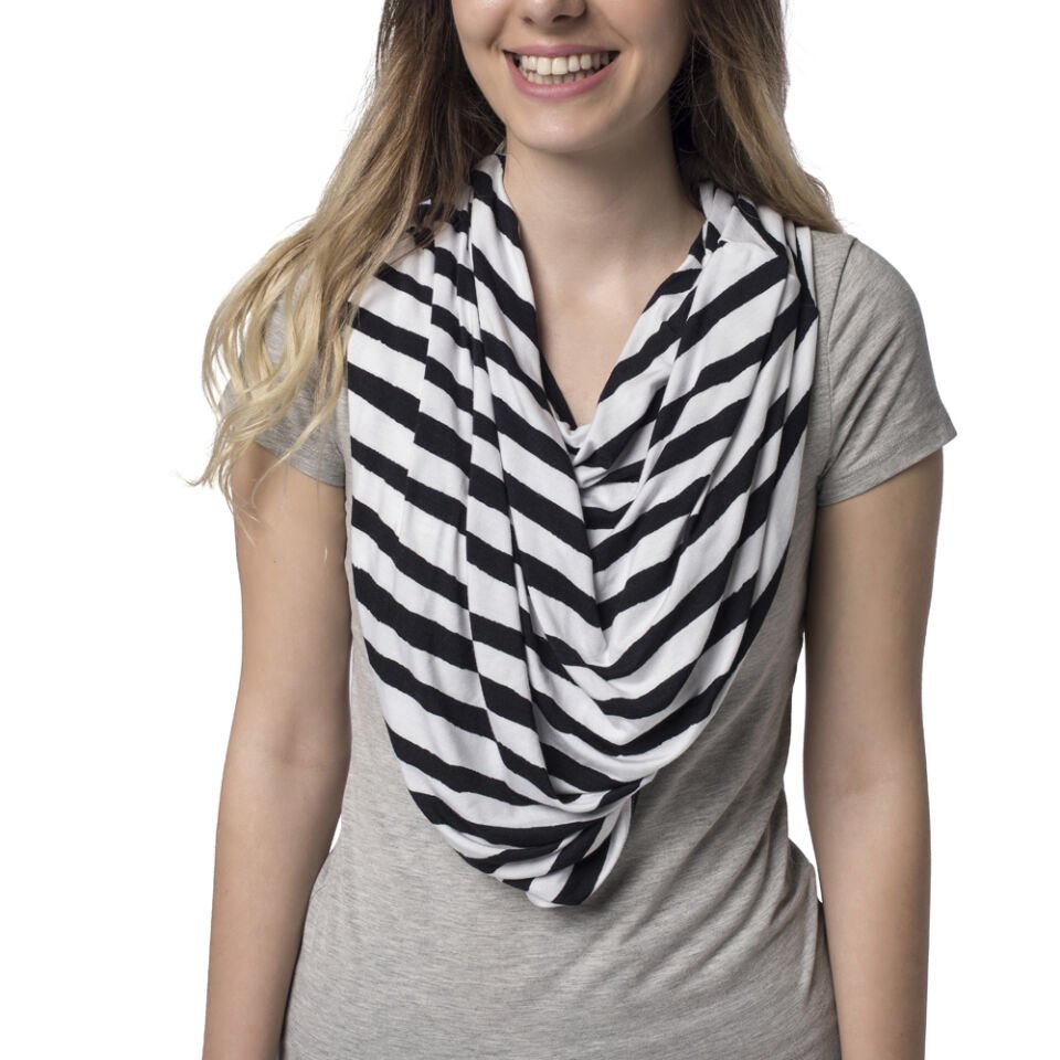 FONKSİYONEL PUSET & EMZİRME ÖRTÜSÜ-SİYAH & BEYAZ