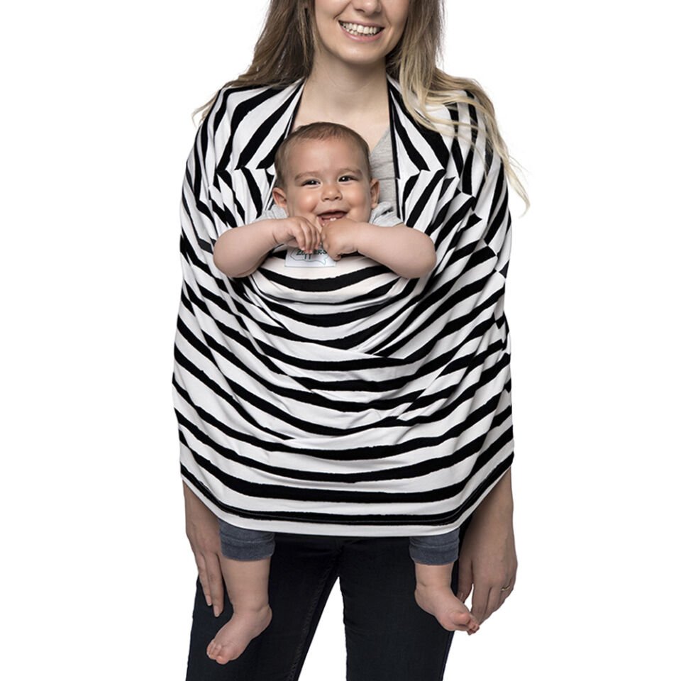 FONKSİYONEL PUSET & EMZİRME ÖRTÜSÜ-SİYAH & BEYAZ