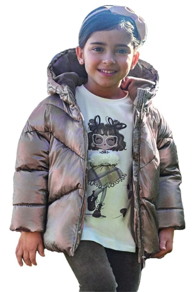 PEMBE ALTIN RENGİNDE KIZ ÇOCUK ŞİŞME MONT